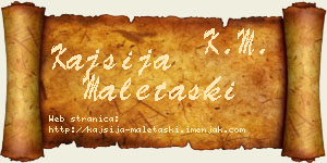 Kajsija Maletaški vizit kartica